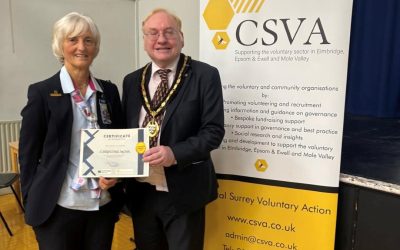 Christine and Surrey East honoured at the Central Surrey Voluntary Action awards
